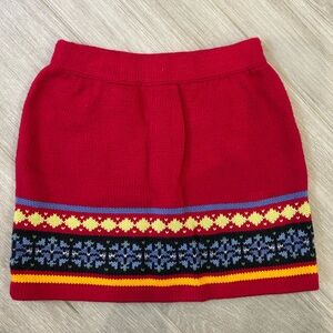 Girls Hanna Andersson Red Knit Sweater Skirt Size 100 (Girls 4)